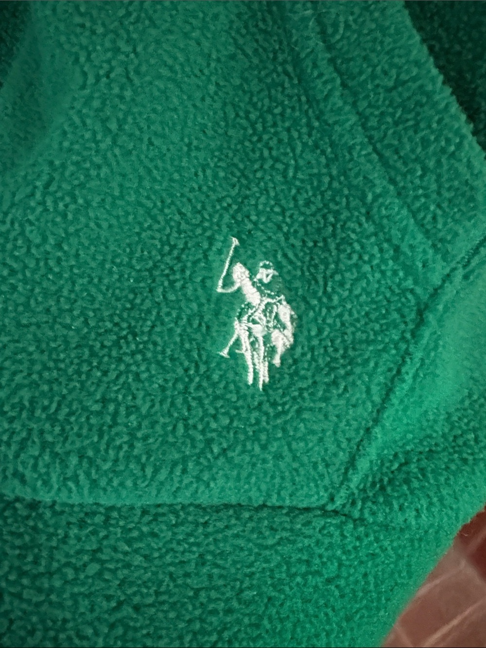 U.S. Polo Assn. Green Teddy Fleece Jacket - Men’s size Large EUC - Picture 2 of 7